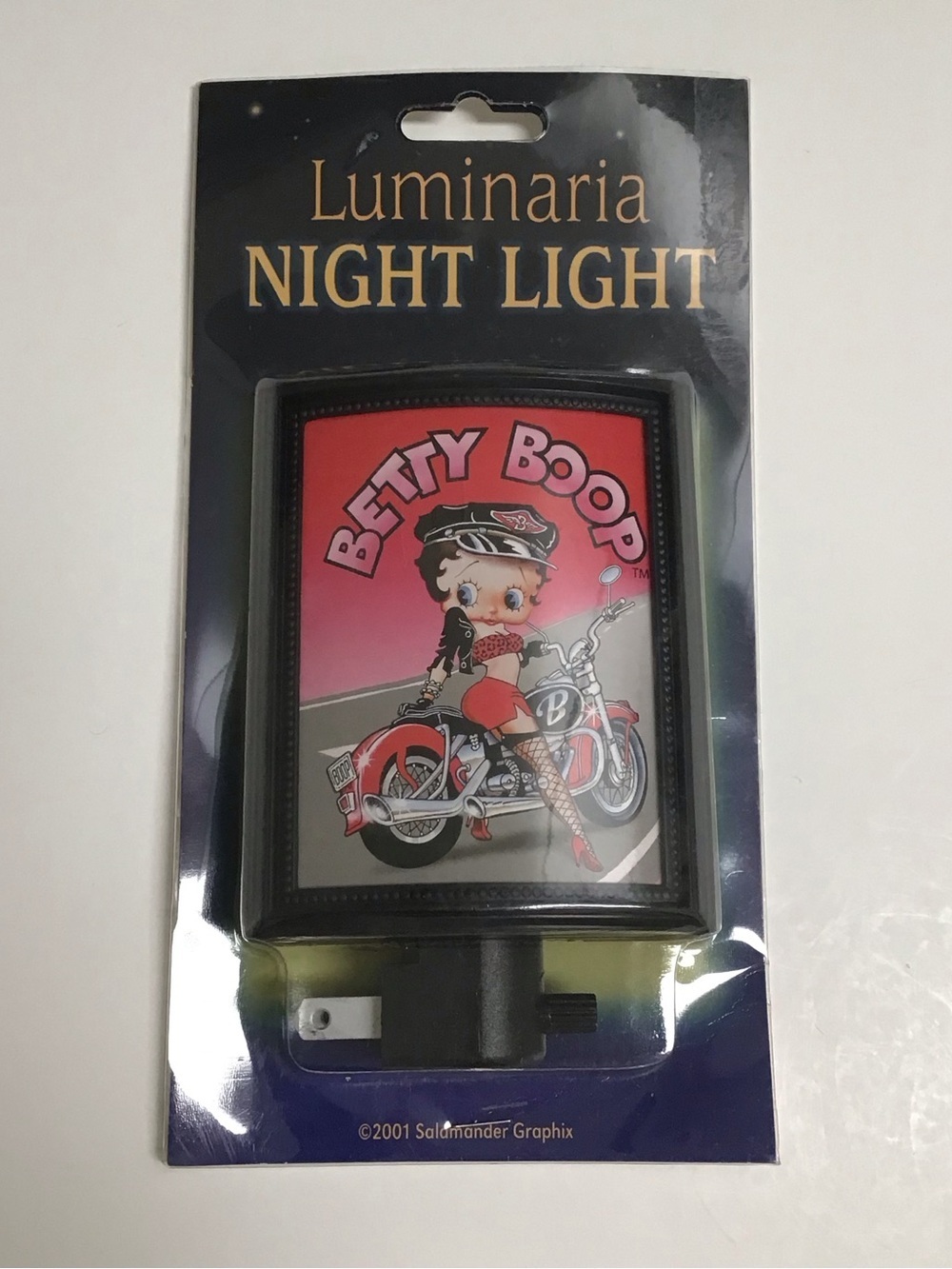 Betty Boop Motorcycle Night Light Fishnet Stockings Sexy Biker Vintage 2001 NEW